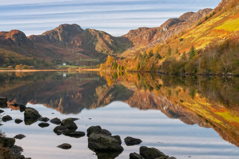 Llyn Crafnant in autumnNear TrefriwConwy County SnowdoniaNorthScenery